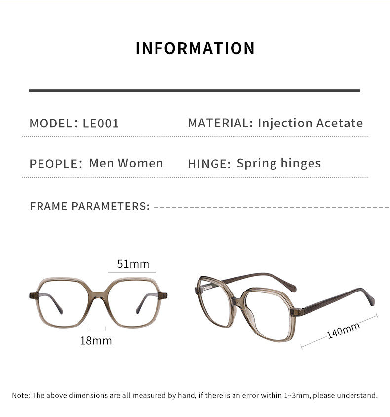 Retro Large Men'S Acetate Eyeglasses Frame Oversize Optical 140 Mm