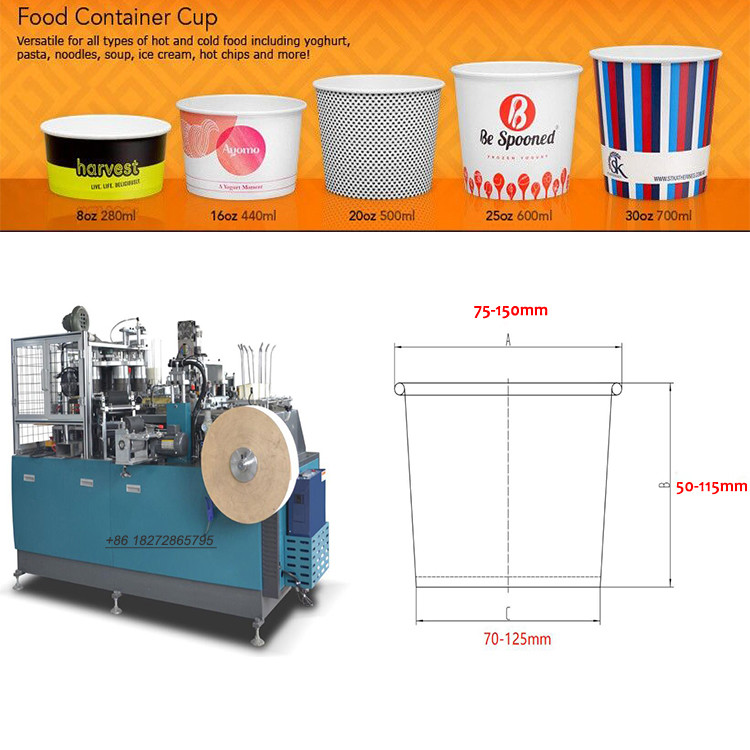 Automatic Disposable Soup Bowl Ice Cream Instant Noodle Paper Bowl Making Machine