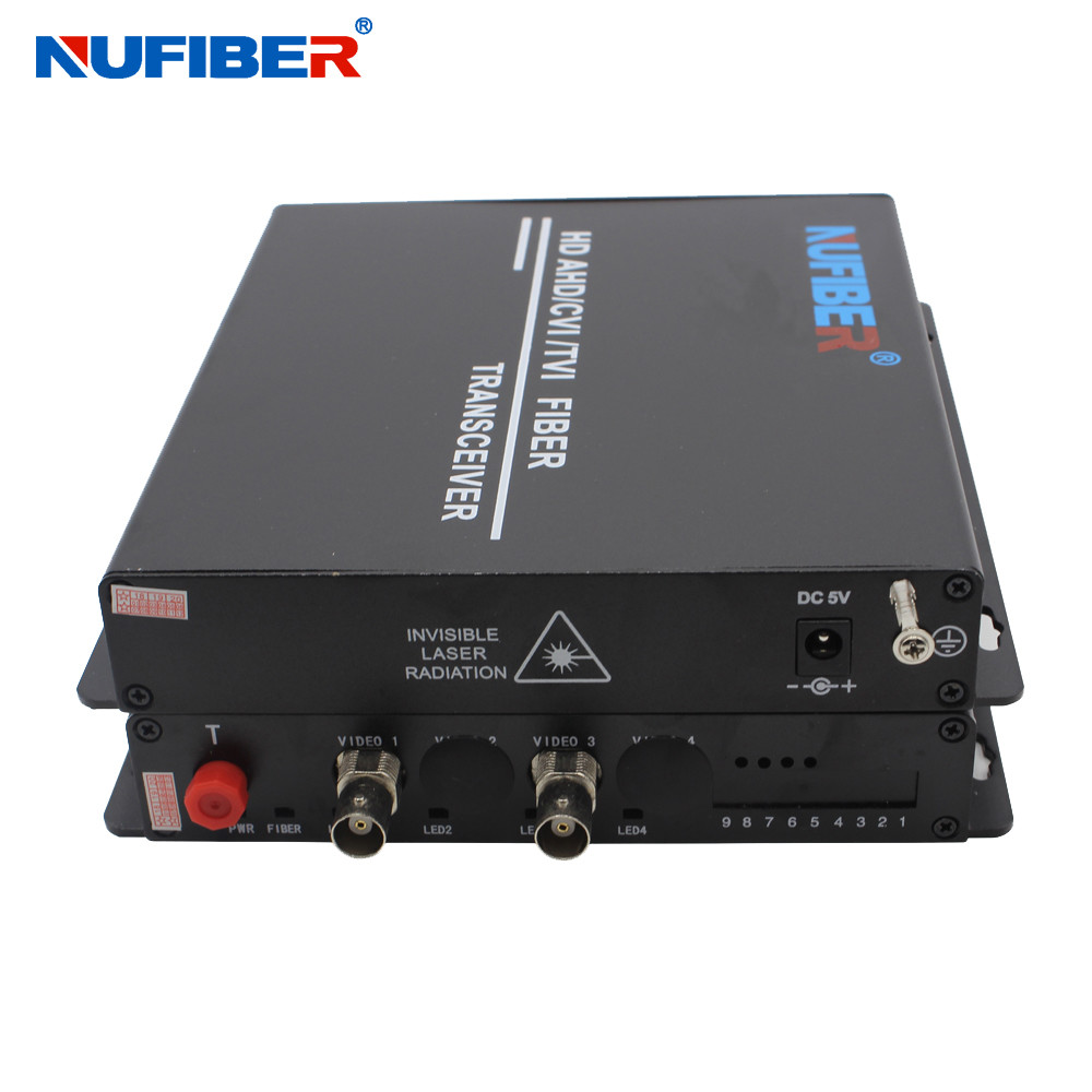 HD AHD / TVI / CVI 1080P Fiber Video Converter 2Ch 2MP Simplex SM 1310 / 1550nm FC