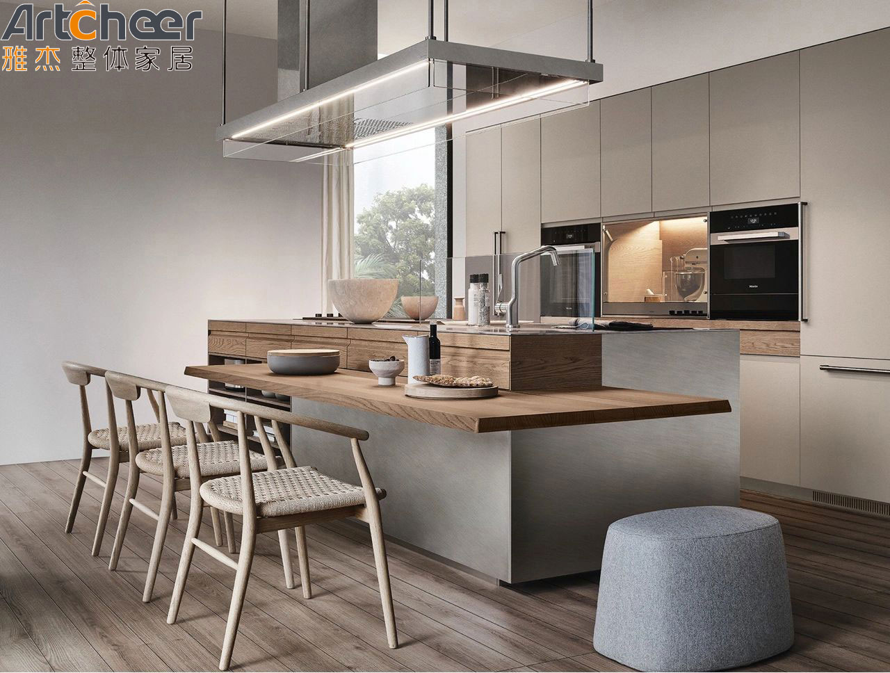 Durable European Luxury Design Modern Style Cabinet Kitchen with RICE BOX Accessories