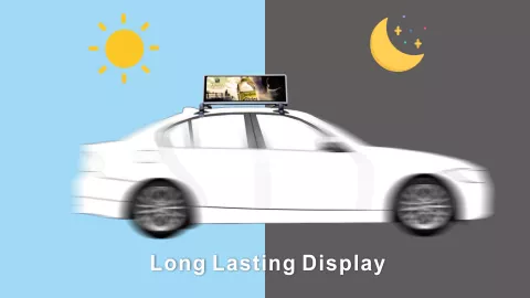 3 In 1 LED Type P5 On Car Top Advertising Taxi Roof LED Display 5000nits