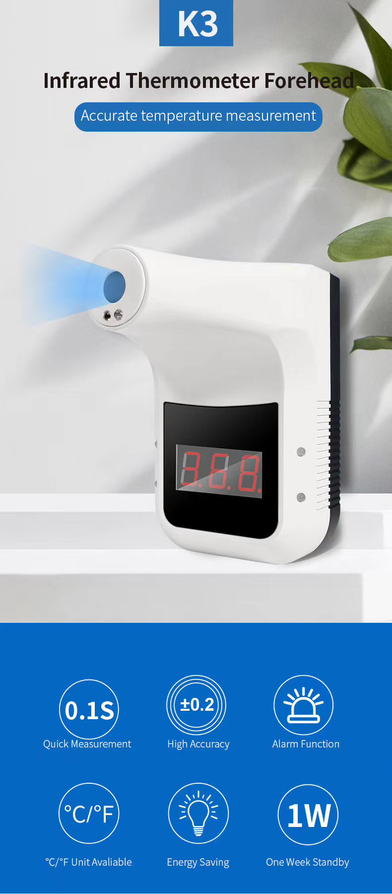 CE 10%RH USB Charging DC5V Temperature Sensor Thermometer