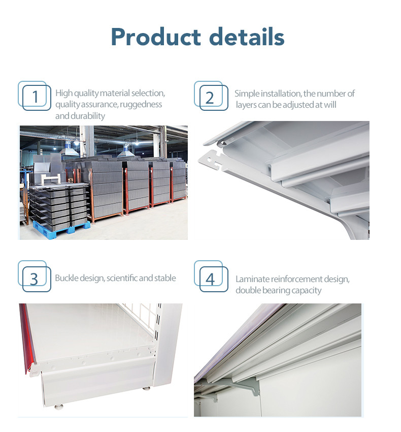 SUS304 Metal Retail Shelving Units Gondola Shelving System For Grocery Store