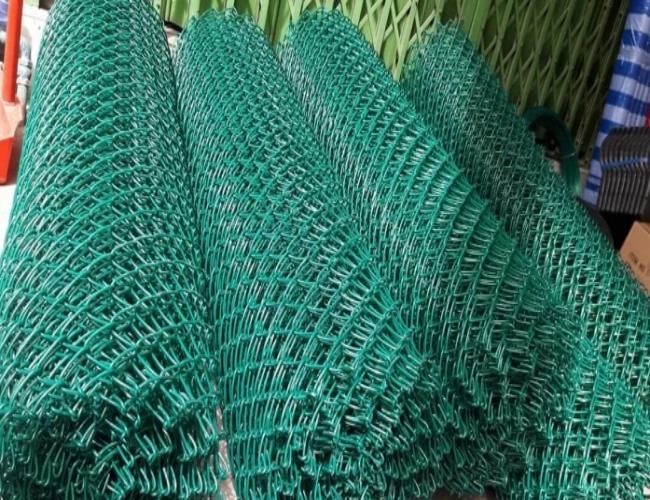 Green 5ft Chain Link Mesh Fence 60x60 Pvc Vinyl Coated