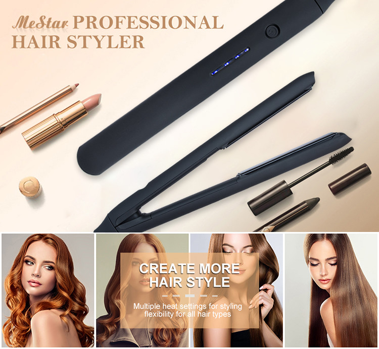 100V Flat Iron Hair Straightener , 450F 2 in 1 curling iron hair straightener