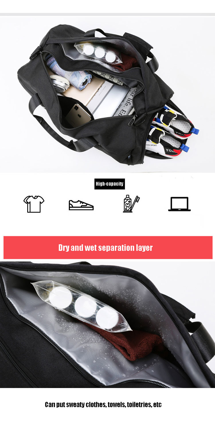 Travel Custom Gym Bag Mens Duffle Bag With Shoe Compartment Outdoor