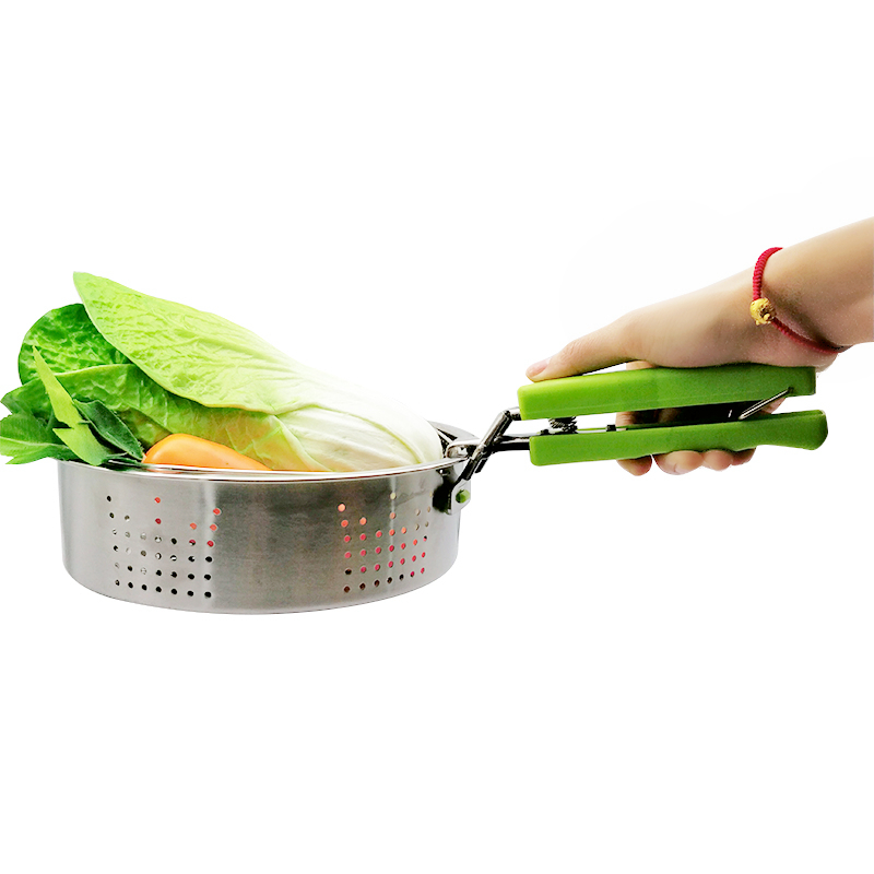 10pcs Various Combination Kitchen Set, Double Boiler Set Pressure Cooker Accessories Basket Pot Disk Holder Silicone Food Clip