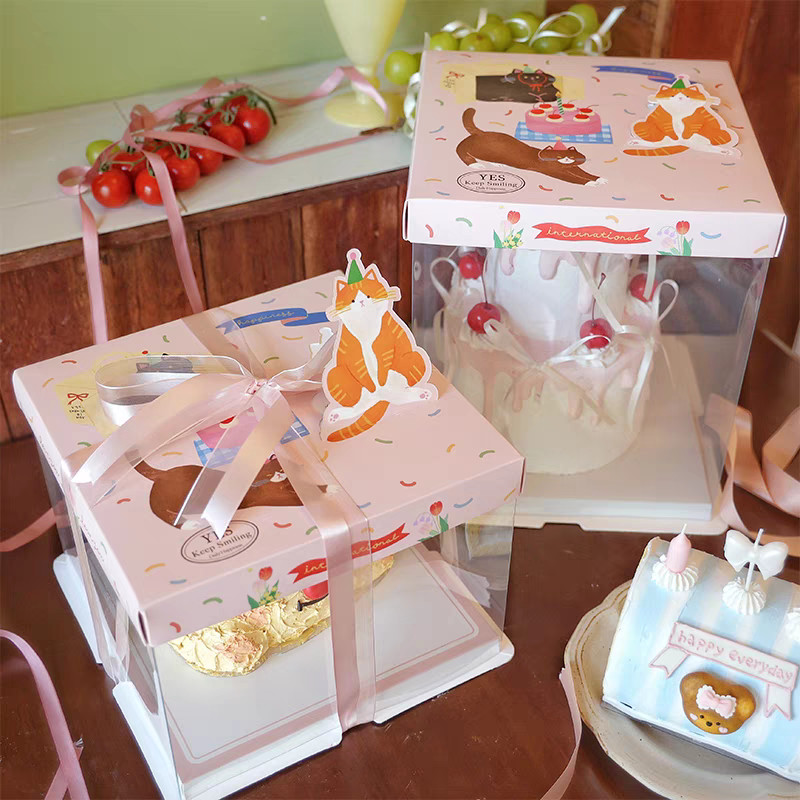 Customizable Cake Containers Design Requirement AI CDR Or PDF for Customized Packaging