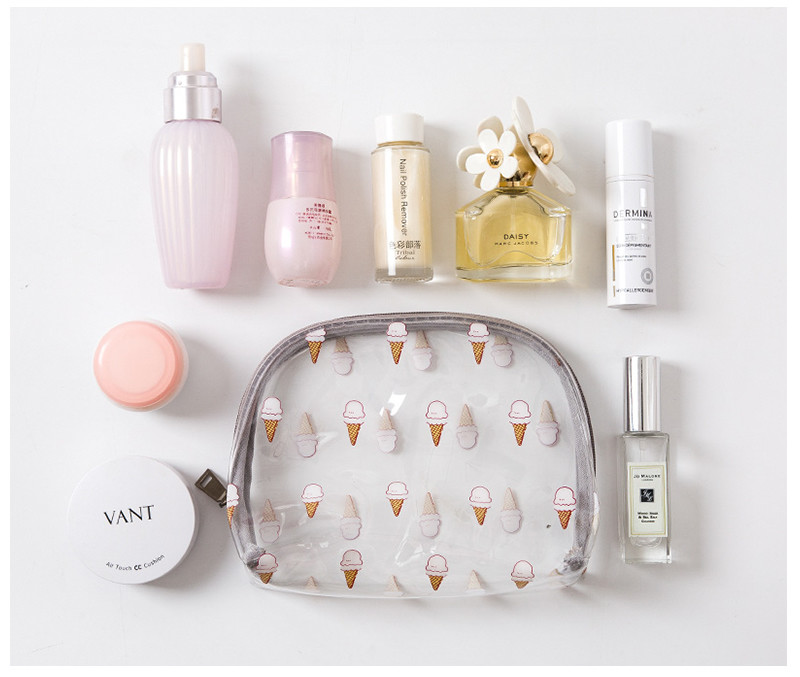 Custom Logo Clear Travel Portable Make Up PVC Cosmetic Bag
