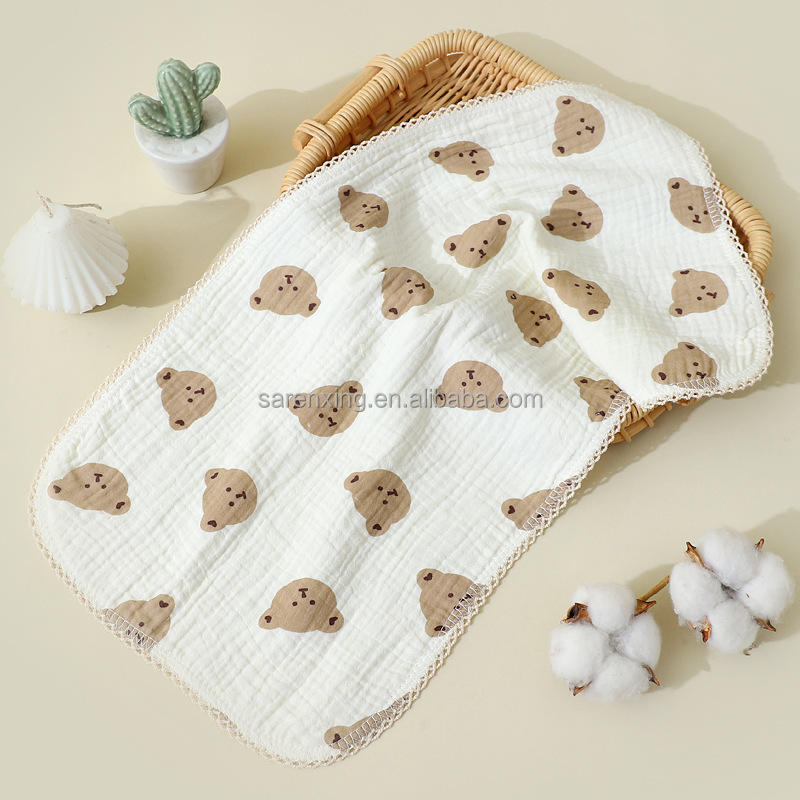 Animal Print 100% Cotton Custom Cartoon Printed Woven Baby Kids Small Mini Face Towel