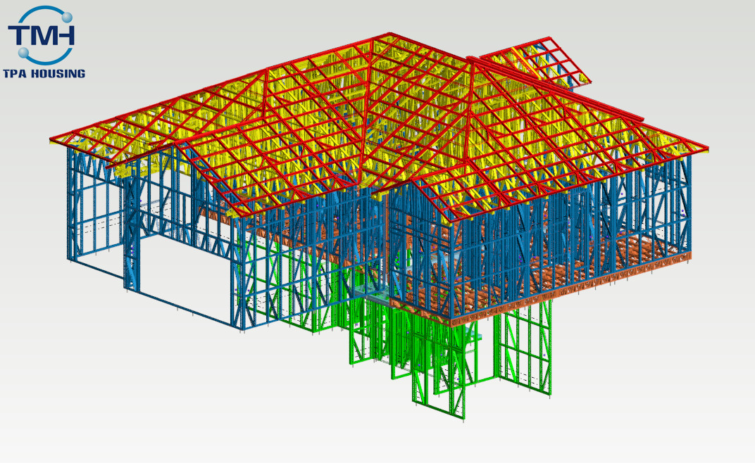 CUSTOMIZABLE MATERIALS TWO-STORY STEEL STRUCTURE SUITABLE FOR MODERN ECONOMICAL RESIDENTIAL LIGHT STEEL VILLA