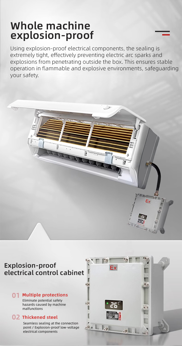 Explosion-proof Series Wall-mounted Air Conditioners 1120w Heating Power