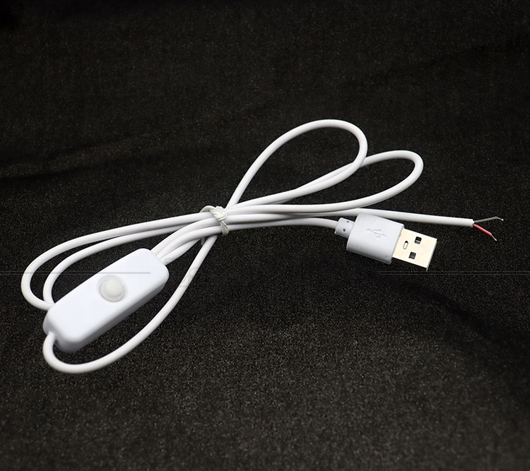 DIY 1m Power on off Controller Open Wire USB Switch Cable for Led Light Strip Lamp