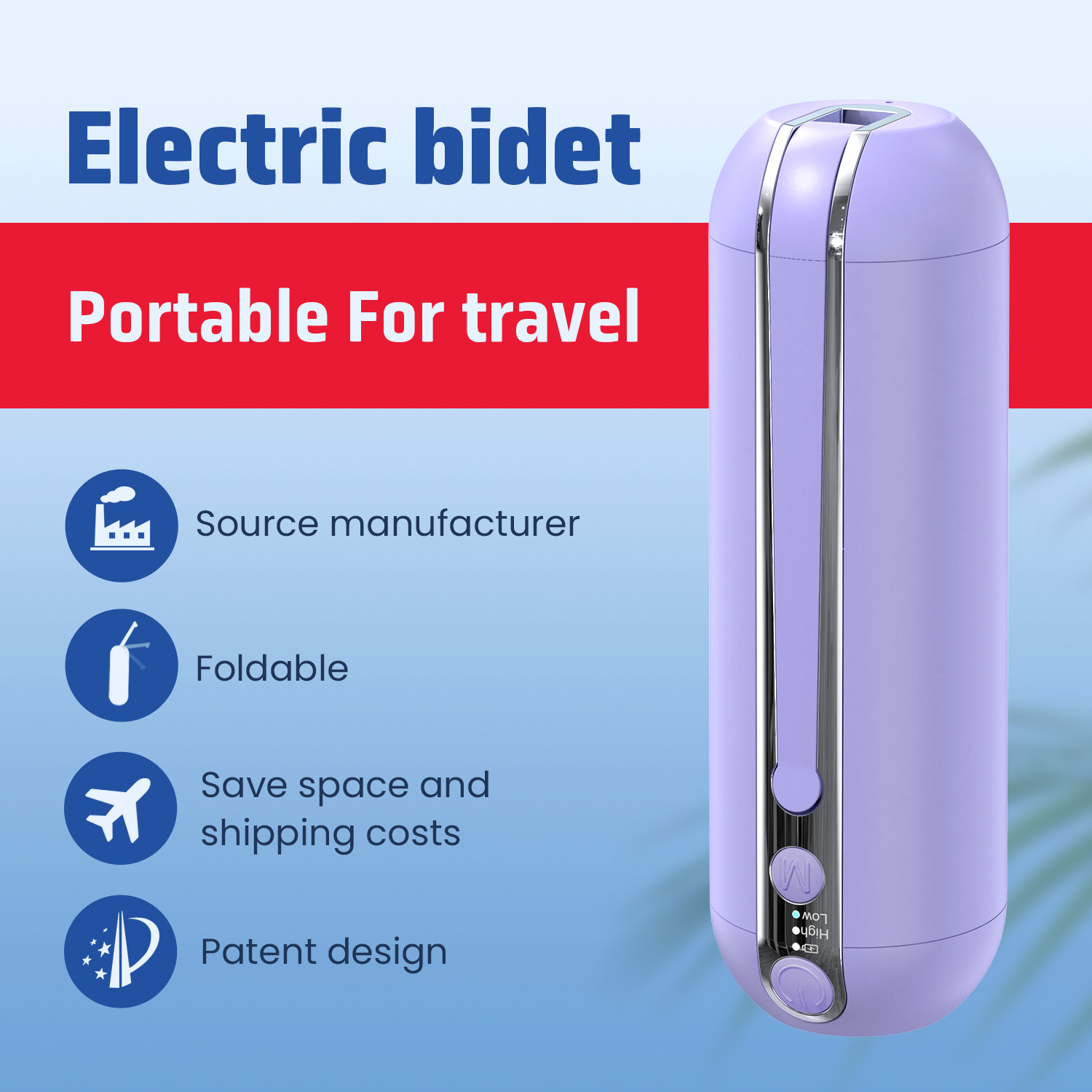 2-4 Hours Charging Time Electric Portable Bidet 6 Level Bottle Waterproof