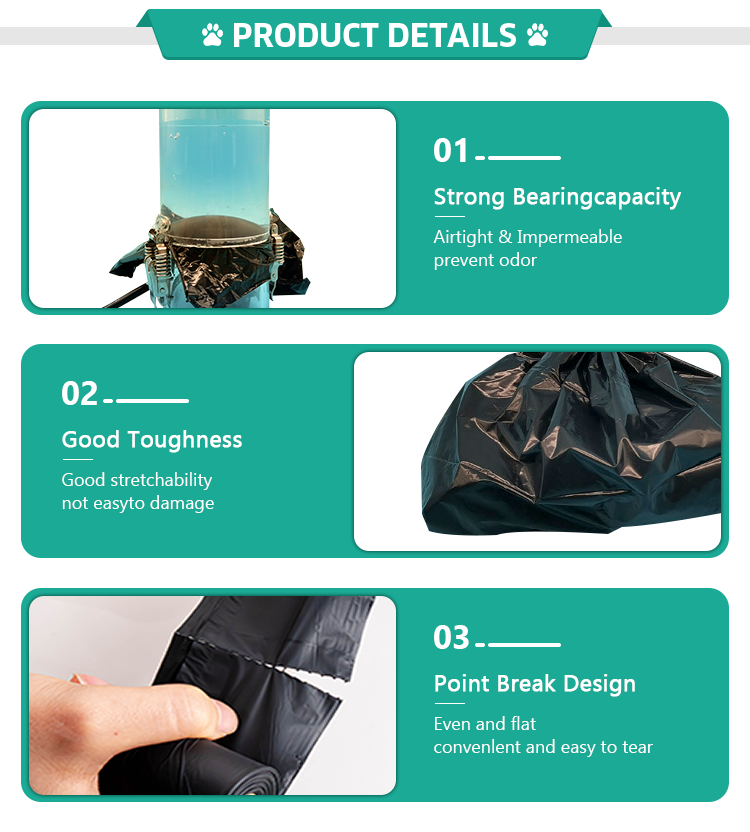 Sustainable Eco Dog Poop Bags Pet Poop Bags In 23*33cm Or 20*25cm