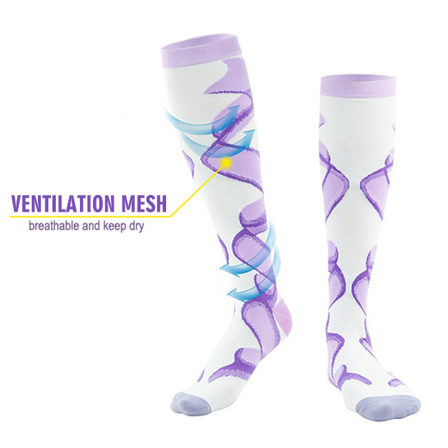 Breathable Compression Socks 20-30 Mmhg Long Compression Stockings For Running