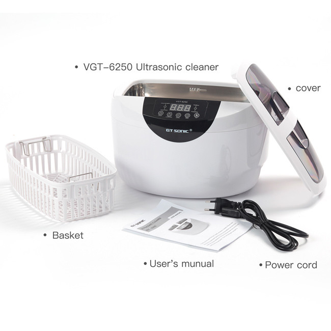 2.5L Heated Ultrasonic Cleaner For Nail Tools Cuticle Nippers Washing
