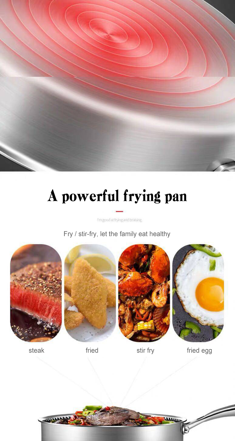 Wholesale Frying Pan Cookware Set Hot Sale Honeycomb Non-stick Stainless Steel Frying Pans & Skillets