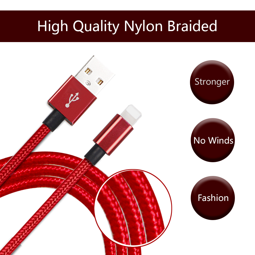 Ipod Touch Apple Lightning To USB Cable 8 Pin Red Color ROHS Certificate
