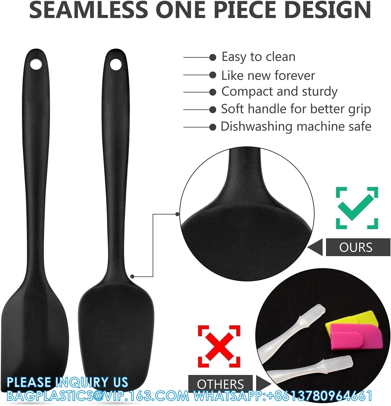 Silicone Rubber Spatula Set For Kitchen Baking, Cooking, And Mixing High Heat Resistant Non Stick Dishwasher Safe