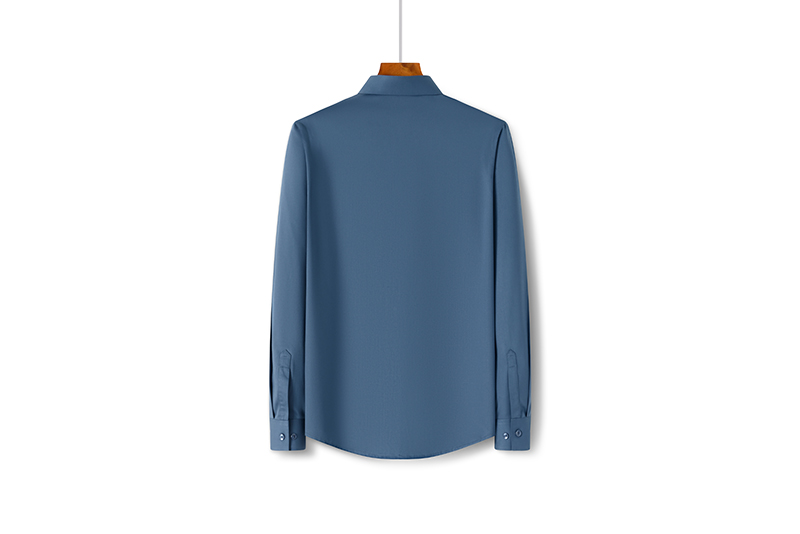 Stand Collar Mens Plain Shirts for Adult Leisure in Polyester Viscose Acrylic Classic