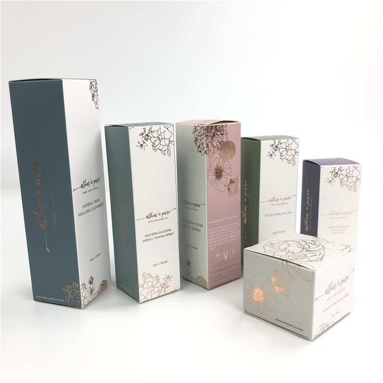 White Cardboard Cosmetic Hot Stamping Paper Box Face Cream Packaging