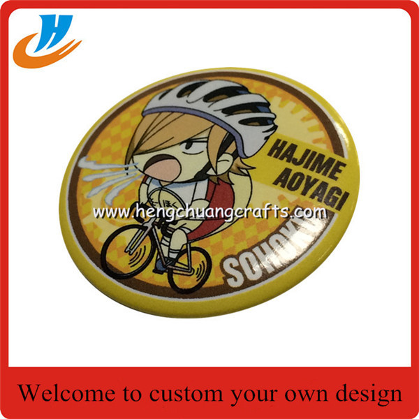 Cartoon tin badge/promotional button badge pin cheapest customized