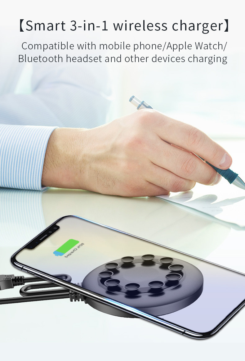 Portable Suction Cup Mini Wireless Charger Pad For Iphone 11 12 Pro Max