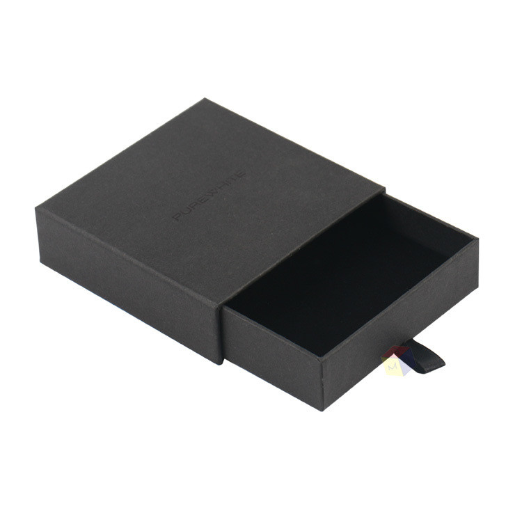 Custom Cardboard Square Slide Out Jewelry Box Gift Packaging With Foam Insert
