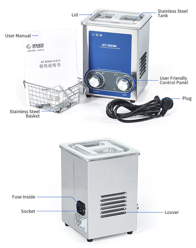 Power Adjustable Ultrasonic Gun Cleaning Machine 40KHz 50W 30 Min With CE Approval