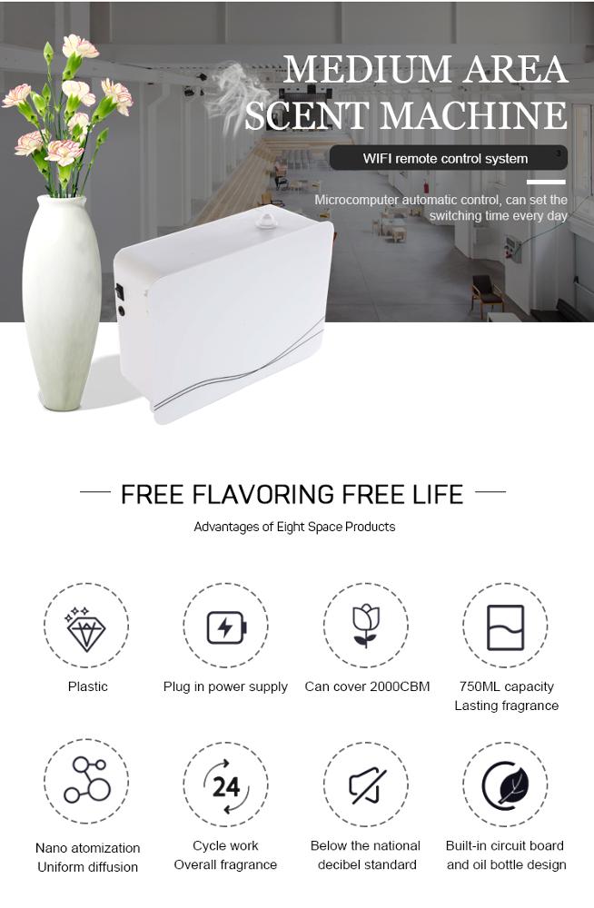 750ml Durable HVAC Aroma Diffuser With WIFI APP Remote Control System