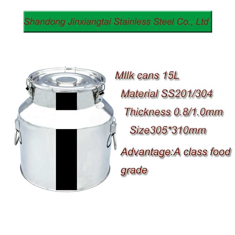 15L Multi-Purpose Sealed Barrel SS304 Food Grade Bucket Stainless Steel Milk Cans With Tap
