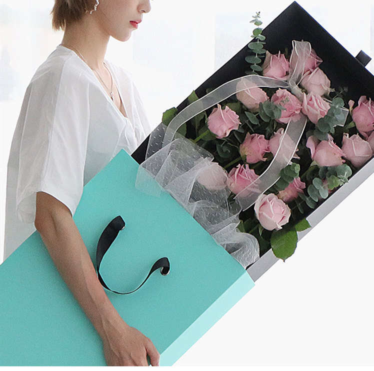 Rectangle Gift Florist Cardboard Boxes Paperboard Carton Rose Packaging Display