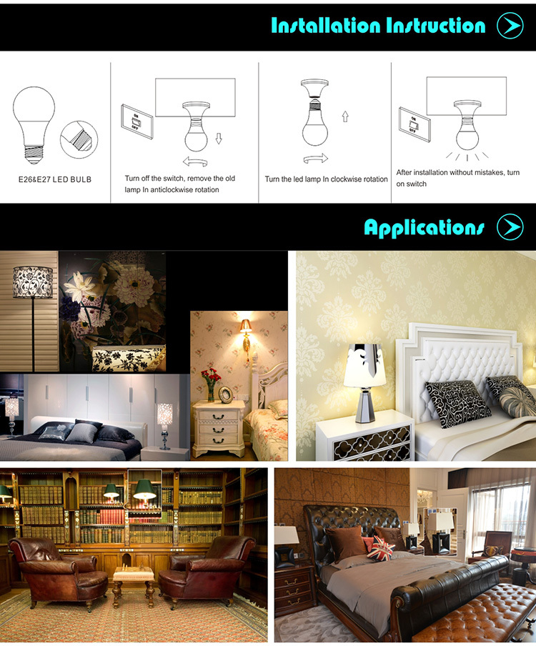 3000k E27 7w led bulb manufacturers