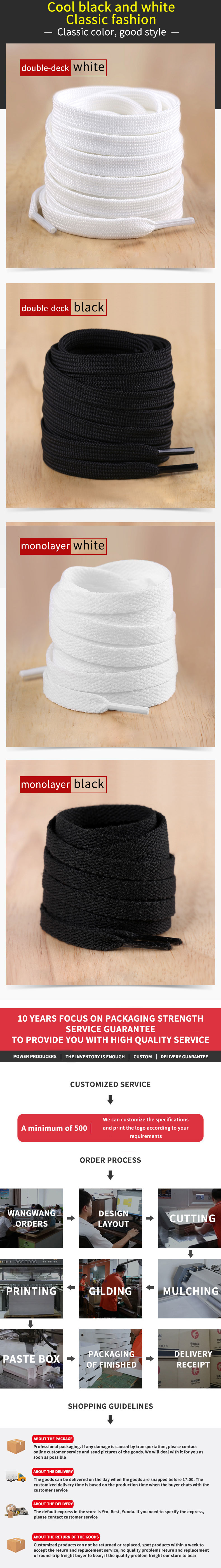 Wholesale Factory Manufacturing Fashion Color Shoe Lace