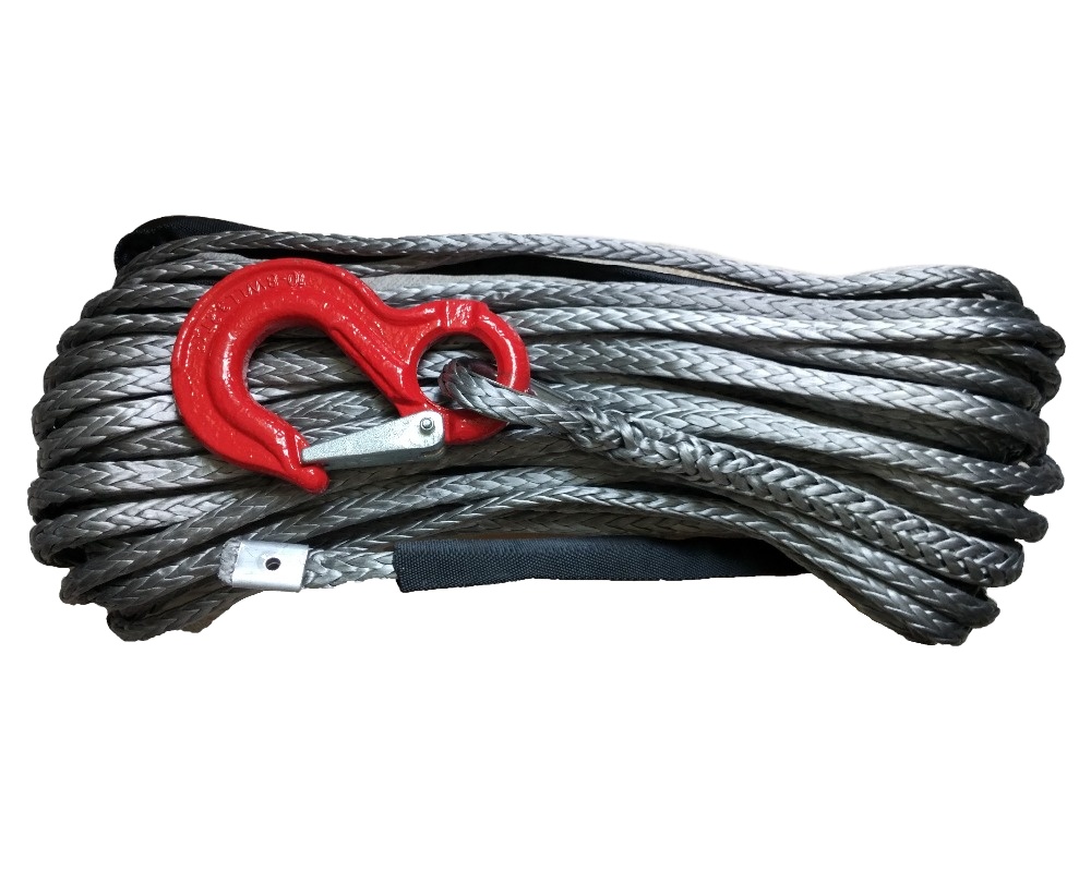 4500 Lbs Cable Pulling Winch with UHMWPE Towing Rope and Braided Synthetic Rope