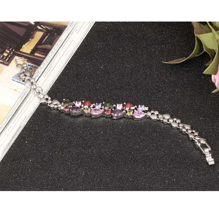 Gorgeous Cubic Zirconia Bracelet for Women Gold Plated Tennis Bracelet (JKS950SILVER)