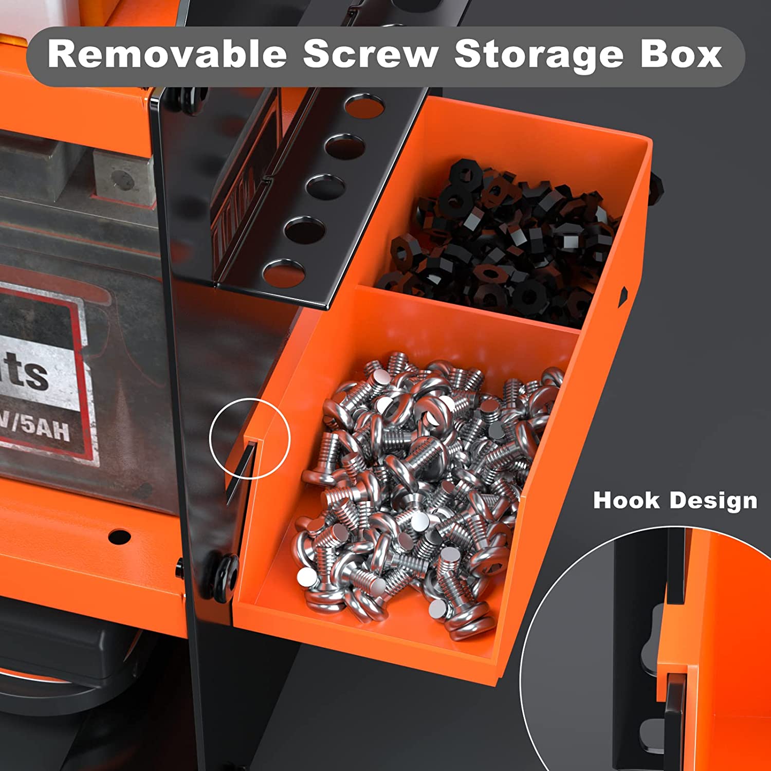 Carbon steel Cordless Drill Tool Holder for Charging Station Wall Mounted Type