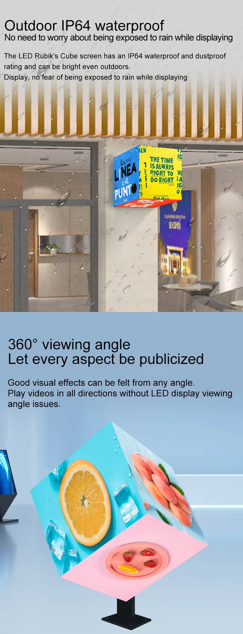5 Sided P2.5 Outdoor Cube LED Display Screen Cube Video Wall For Exhibition Hall