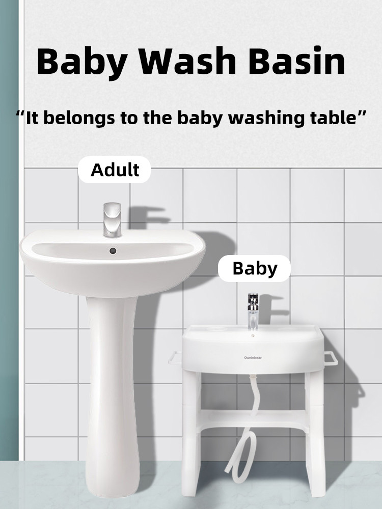 Customization Children's Washstand Hand Basin Kids Play Sink With Running Water & Led Light