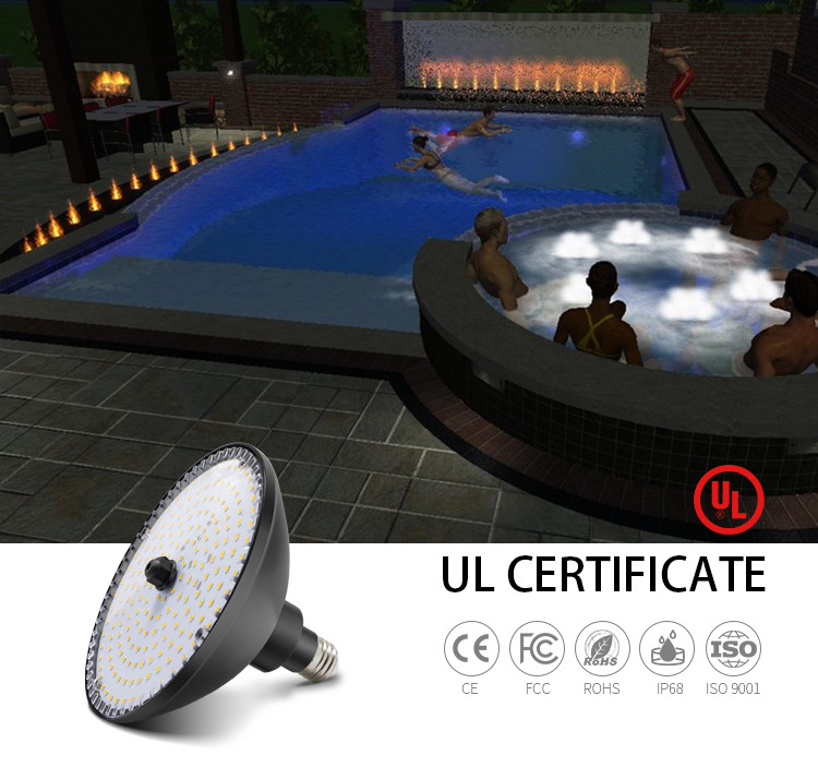 18W 100-240V AC E26 adjustable base white color PAR56 aluminum LED pool light