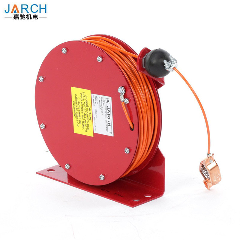 Retractable Nylon Coated Electric Cord Reel Industrial Rewind Static Grounding 50ft 100ft earthing reel drum