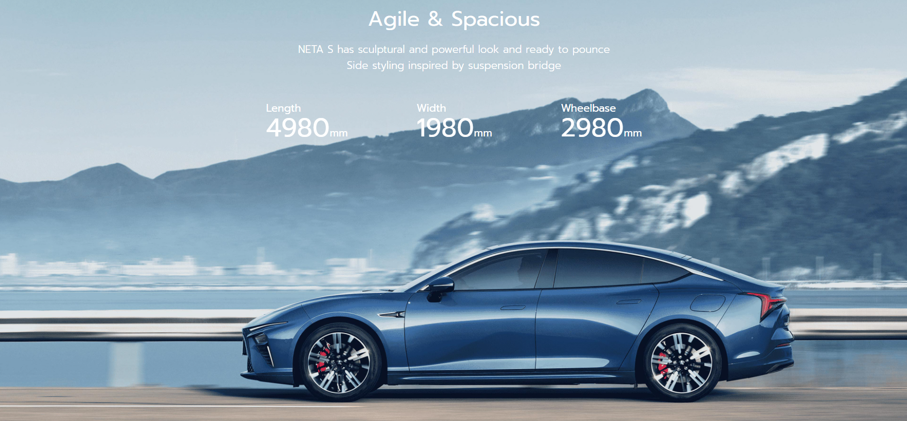 2024 Neta S Extended Range Pure Electric Vehicle 4 Door 5 Seats Sedan with 1060 KM Range and Programmable 231 HP Motor