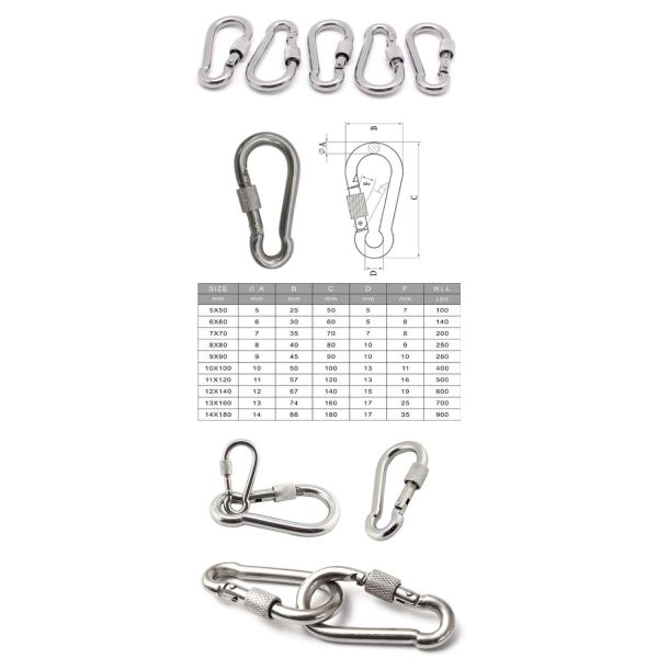 Durable Rope Hardware Accessories Stainless Steel Fishing Swivel Hook Rustproof