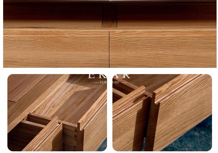 European Style Wooden Coffee Table Square With Drawers Living Room Furniture