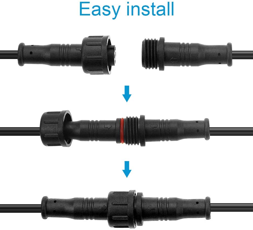 4pin 5pin 6pin Straight Male Plug Screw M8 Waterproof Connector 60cm IP65 IP66