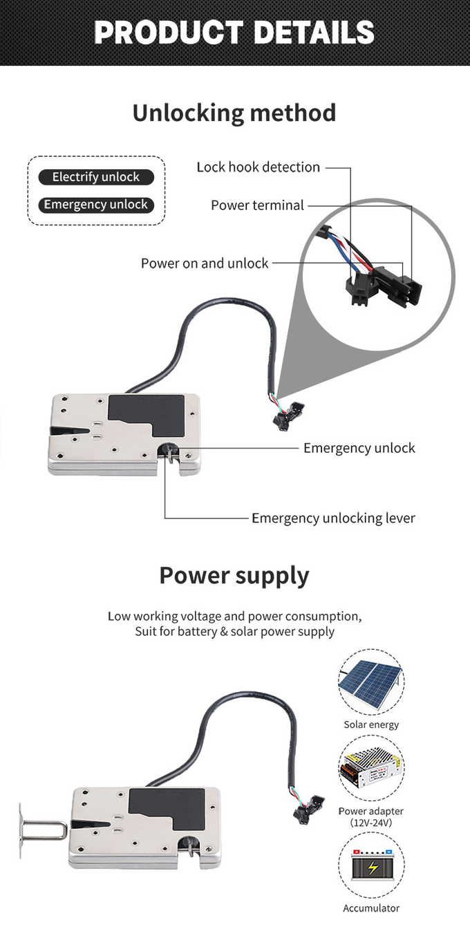 12V 430 Stainless Steel Automatic Cabinet Magnetic Lock Waterproof Smart Parcel Locker Lock