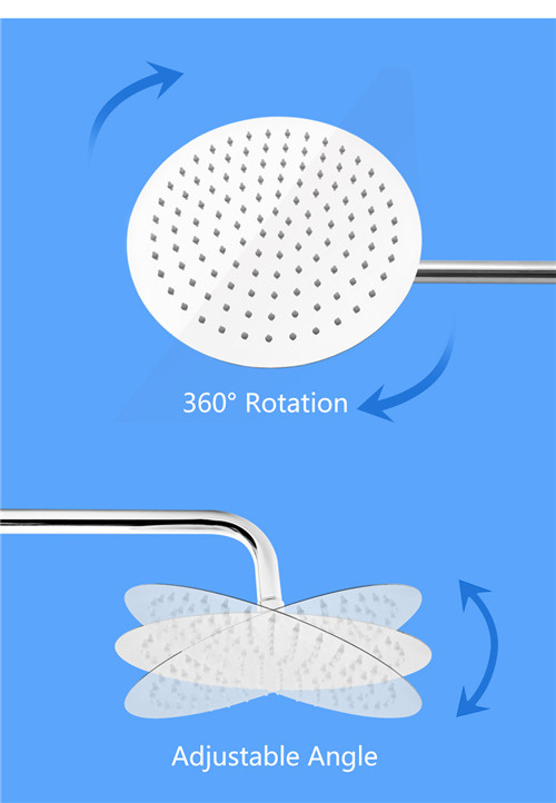 Chrome Polished Handheld / Ceiling Mounted Rain Shower Head With 146CM Shower Hose