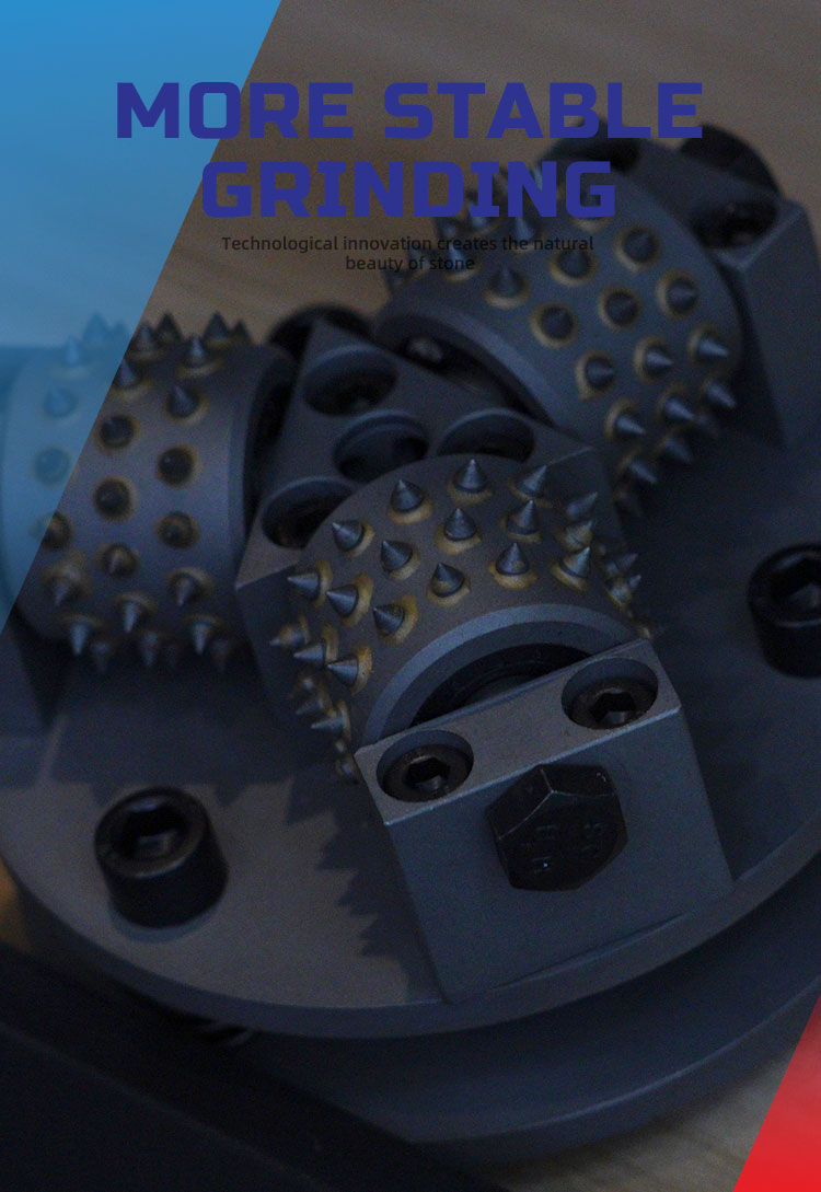 3/4/5 Roller Diamond Tool Bush Hammer Disk for Granite/Marble/Quartz Stone Processing