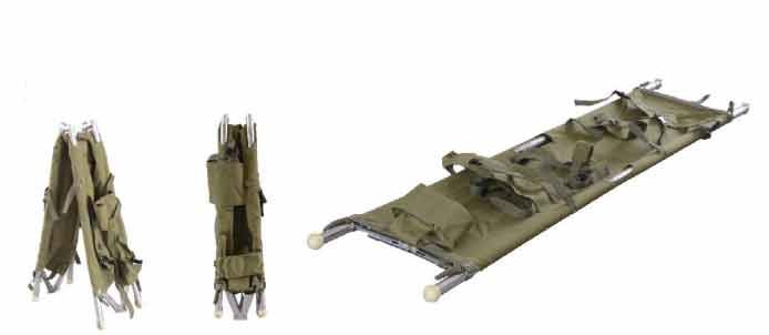 PVC Aluminum Alloy Folding Medical Stretcher 208 X 55 X 13CM For Ambulance 9 Kg